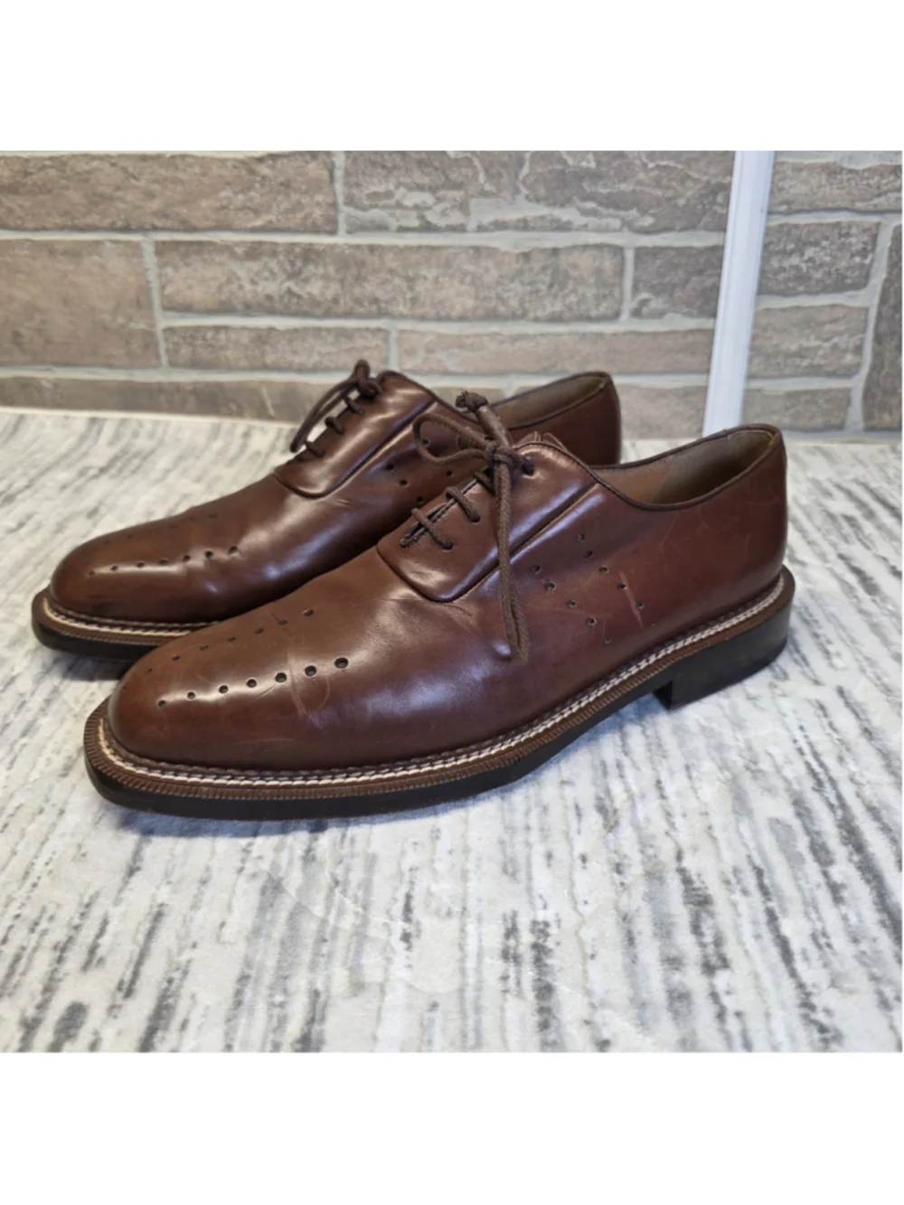 MEZLAN Desulo Brown Leather Oxford Shoes 01-001850 Men's Sz 10.5
